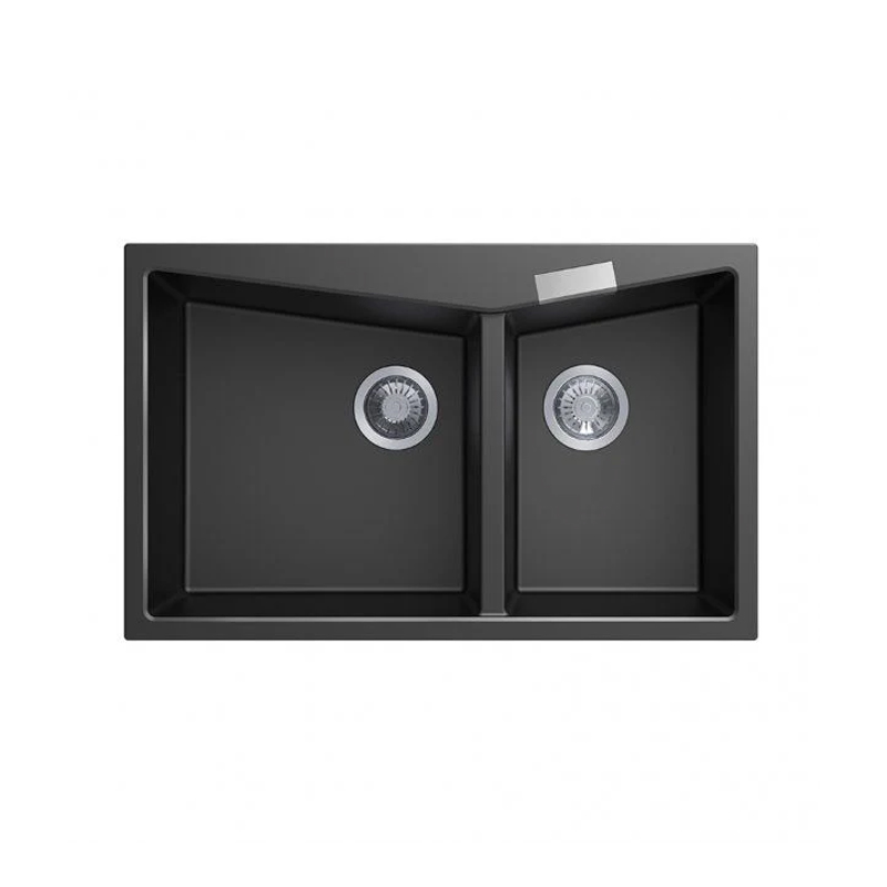 Carysil CGDB3220 Double Bowl Granite Kitchen Sink Top/Flush Mount