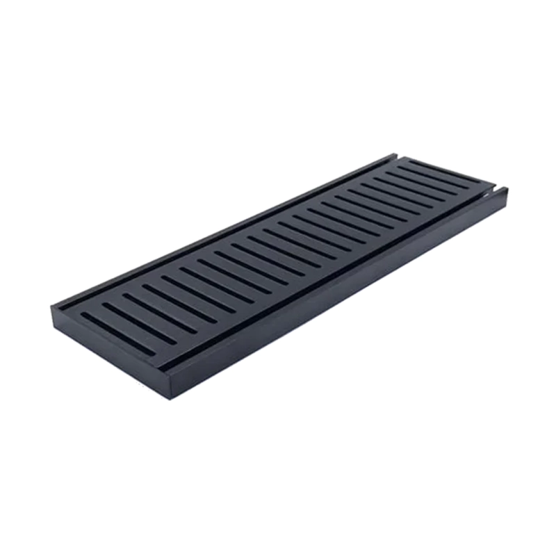 Muses Aluminium Brushed Black Ezy Flow Floor Grate 300x100x21mm