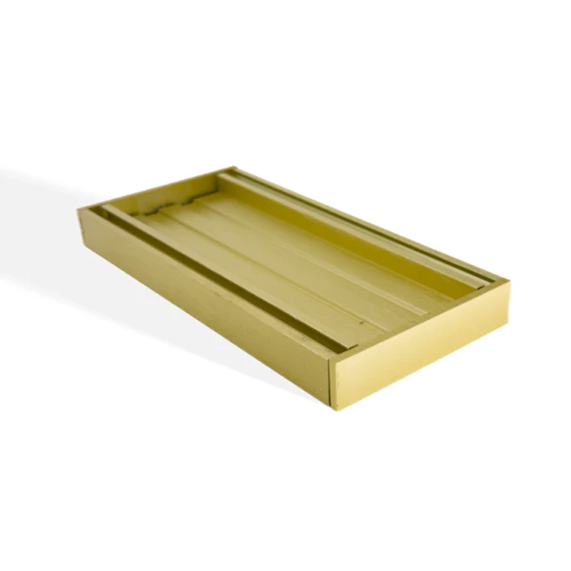 Muses Aluminium Brushed Gold Ezy Flow Tile Insert Grate 300x100x21mm - Image 2